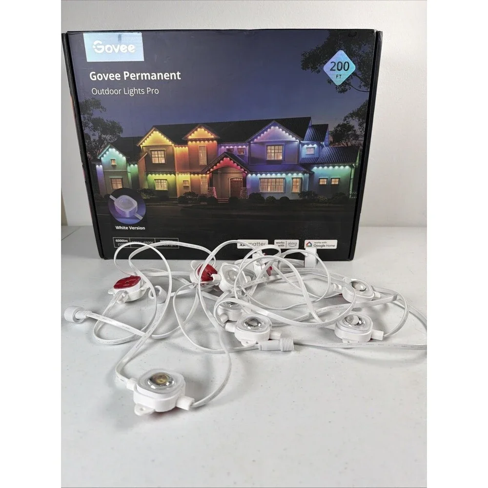 Govee Permanent Outdoor Lights Pro Replacement Strand +  10 3D Mounts NEW